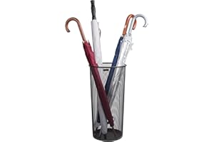 Mind Reader Umbrella Rack Stand for Canes Walking Sticks Umbrellas, Metal Mesh, Black, Mittel