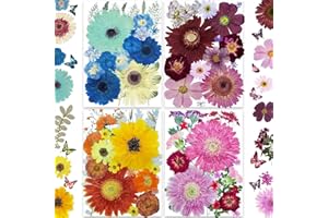 YOOTHBRO 126PCS Extra Large Dried Pressed Flowers for Resin Mold, Real Nature Dry Pressing Floral Leaves with Tweezers for DIY Jewelry Making Nail Card Scrapbook Art Craft Decors Puppy Love