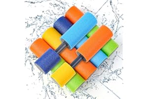 DERAYEE 6pcs Pistolet à Eau Enfant，Blaster à Eau Etirée en Mousse, Longue Distance Blaster Shooter Pompe Jouets d'été Pistolet à Eau Colorée
