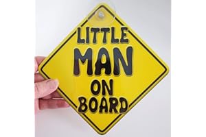 JUST THE OCCASION LITTLE MAN yellow non personalised novelty baby on board car window sign.