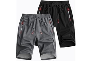 Csqtongan Pantaloncini Palestra Uomo Pantaloncini Sportivi da Corsa Pantaloncini Running in Cotone da Uomo con Tasche con Zip