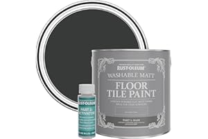 Rust-Oleum Black Washable Matt Floor Tile Paint - Natural Charcoal (Black) 2.5L