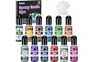Roizefar Vernice per resina epossidica, 12 colori, resina epossidica, colore liquido, liquido per fai da te, resinas epossidicas, per lavori di bricolage, pittura, colore liquidos 10ml/bottiglia