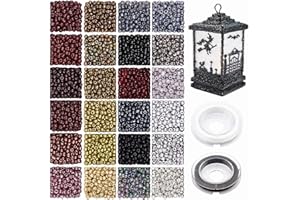 PRETTME 1920pcs Glass Seed Beads 4mm Bracelet Beads Small Craft Beads Pony Seed Beads with Elastic String Cords for DIY Necklaces Earrings Crafting Jewelry Making Supplies