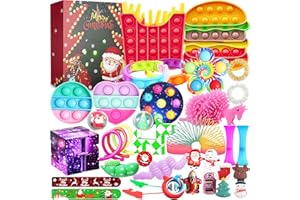 vita dennis Christmas Fidget Advent Calendar 2025 with 36 Pcs Fidget Toys for Kids and Adults, Sensory Stress Reliever Toy for Anxiety ADHD, Squeeze Toy Family Games Holidays Party Gift Box Set (S)