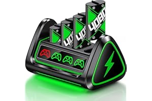 Coogamefly Akkupack für Xbox mit 4 X 4080 mWh Akkupack wiederaufladbar für Xbox One/Xbox Series X/S,Ladestation Wiederaufladbarer Akku für Xbox