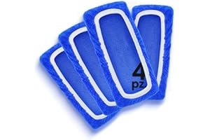 HOUSY Panni Cattura Polvere compatibili con Swiffer Mop - Cuffiette in Spugna Microfibra per Scopa Lavapavimenti (4 Pezzi Blu, Unica)