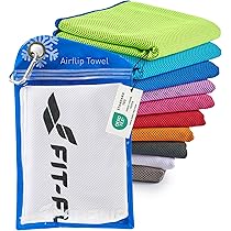 Pack De 4 Serviettes Refroidissantes – Séchage Rapide – Anti-transpi – UV 98% – Vert & Bleu