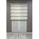 Zebra Stor Perde Geniş Plise G&uuml;neşlik Perde, Krem, 110 x 200
