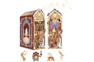 Tonecheer Beast & Beauty Book Nook Kit mit Staubabdeckung, DIY 3D Miniatur Holzhaus Puzzle mit Rotierenden Teilen, Zauberstabkompatibel, Bücherregal-Deko einzigartiges Geschenk für Erwachsene