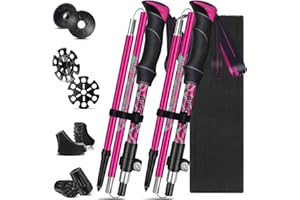 HOVIN Bastoni Trekking,Bastoncini Trekking Pieghevoli,Bastoni da Trekking 107-131cm per Escursionismo,Campeggio,Sci