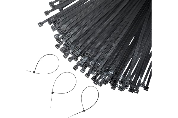GLOBOMOTIVE Teeth Grip Nylon Self Locking Cable Ties, Black (100 mm x 2.5 mm, 4 inch, Pack of 100) - Heavy Duty Strong Zip Wi