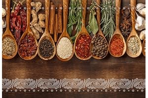 TAPPETIK Tappeto cucina antiscivolo, stampa digitale, ampia gamma di colori e disegni MADE IN ITALY varie misure (52 x 140 cm, Mestoli e spezie)