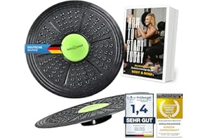 BODY & MIND Balance Board Deluxe Wobble Board for Physio-Therapy Gyro Training ; Traine Balance & Coordination