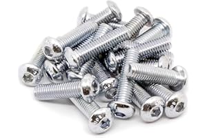 SINGULARITY SUPPLIES M8 (8mm x 20mm) Hex Socket Button Machine Screw (Bolt) - Steel (Pack of 20)