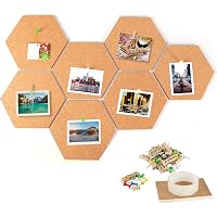 Lot De 8 Panneaux En Liège Hexagonaux Colorés – Idéal Pour Afficher Photos, Notes Et Clés, Avec Punaises Incluses - 9