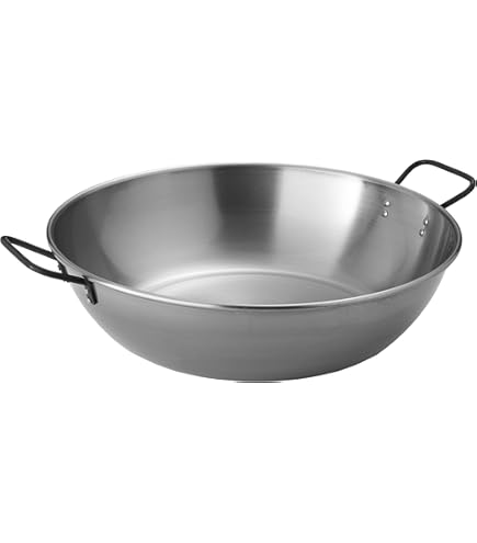 Asia Art Factory AAF Nommel ® wok oliebak ca. 65 cm diameter met 2 handgrepen / handgrepen met ronde bodem voor gas, gastronomie