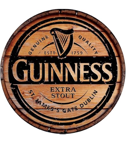 Plaque Métal Bouchon De Bouteille Plaque Décorative Guinness En Métal Style Rustique Avec Bouchon De Bouteille - 28 X 28 Cm - Produit Officiel Pour Bar Ou Mur Décoration Murale Rustique