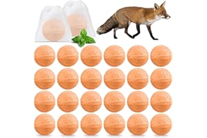 JAWELL Fox Deterrents for Gardens UK, 24 Pack Peppermint Oil Fox Repellent Outdoor, Natural Fox Deterrent Balls Keep Fox Out of Yard Permanently, Protect Lawn and Furniture with Long-Lasting Effect