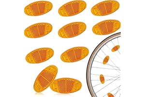 YOUYIKE 10/12 Pezzi Catarifrangente per Raggi di Bicicletta, Catarifrangenti Raggi Ruota Bici, Riflettori Bici Arancione/Bianco, Catarifrangente Bici Ruote per Adatto a Qualsiasi Tipo di Bicicletta