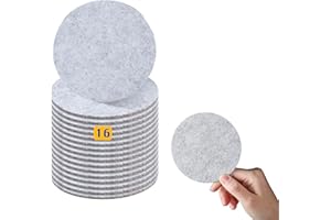 LARILOTTE Dessous de Verre Ronds en Feutre, Gris Sous Verre Lavable pour Boissons, Tasses, Bar, Verre (Gris Clair 16pcs)