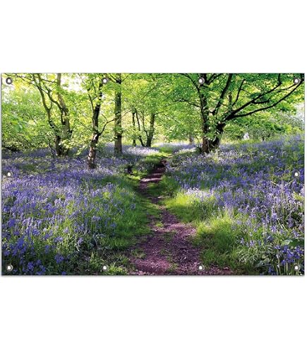 Wallario Poster De Jardin Extérieur – Village Provençal Et Fleurs – 100 X 150 Cm – Œillets Inox – Résistant UV