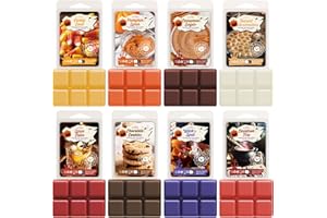 Halloween Wax Melts, SNOWSEN Scented Soy Wax Cubes, Strong Autumn Scent Wax Melts Tarts for Wax Warmer- Cinnamon Sugar, Chocolate Cookies,Pumpkin Spice, Cauldron Fire, Candy Corn, Spice Cider and More