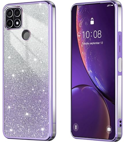 Compatibile con Cover Xiaomi Redmi 9C Glitter Trasparente,Custodia Xiaomi Redmi 9C Sottile Silicone Brillantini Case (White