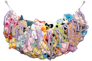 AMDERMI Großes Makramee-Plüschtier-Netz oder Hängematte Großes Plüschtiernetz oder Hängematte (Violett)