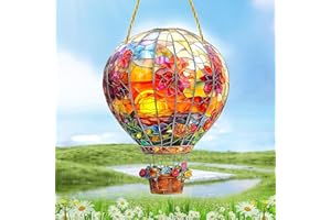 LUMOOM Sonnenfänger Heißluftballon, Acryl Sonnenfänger Anhänger Deko, Fensterdeko Hängend für Fenster, Deko Anhänger Garten, für Party Dekoration,Gartendekoration