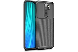 Cruzerlite Etui Redmi Note 8 Pro, Tekstura z włókna węglowego Design i skóra Tekstura Wzór Back Cover Anti-Scratch Shock Absorption Case dla Xiaomi Redmi Note 8 Pro (Carbon Black)