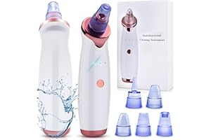 Retoo Extracteur de points noirs avec 5 embouts d'aspiration interchangeables et 3 niveaux, aspirateur avec aspirateur à points noirs et recharge USB, aspirateur sous vide, aspirateur de pores, Blanc