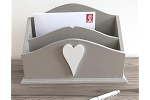 GREYZOUQ Grey Letter Rack with heart