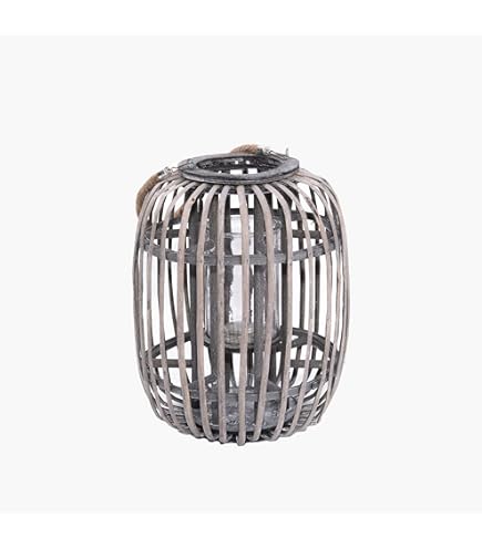 Wicker Lantern With Candle Holder Garden Lightning Table Light Rattan - View #5