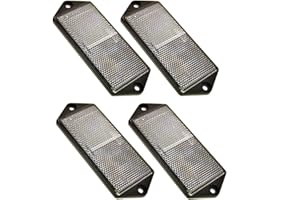 AB TOOLS Clear Large Rectangular Front White Reflector Pack of 4 Trailer Fence Post TR070