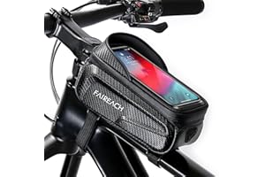 Faireach Sacoche Vélo Support Étanche, Porte Téléphone Vélo 3D Eva Accessoires Ecran Tactile TPU Sensible avec Pare-Soleil pour Smart Phones 6.8''
