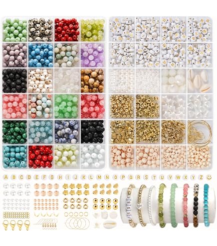 CHGCRAFT Selenit Perlen – 46 Stück, 8,5 Mm, Bunt, Für Schmuck DIY Wie Armbänder & Halsketten