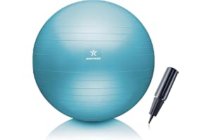 BODYMATE Träningsboll & Sittboll inkl. Pump - Anti-Burst Gymboll | Yogaboll för Pilates & Core, med Gratis E-Bok (55 cm - 85 cm)