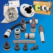 Entrée D'eau Verrouillable Pour Camping-car - Laiton Et Acier Inox - Coude 90° - Clapet Anti-retour