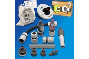 MaJoCompTec® CONNECT-30 - Set per serbatoio dell'acqua per camper, accessori per caravan (set di collegamento con filtro, pacchetto con adattatore per serbatoio dell'acqua a 3 pin, diametro: 78)