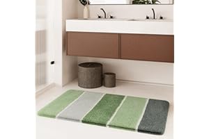 Homie Living Dywanik łazienkowy, mata łazienkowa, przytulne, puszyste, miękkie runo, antypoślizgowy i nadający się do prania Rio Marina (60 x 100 cm, limonkowa zieleń)