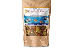 Centra24 Premium Fischfutter 1L, Futter-Flakes, Flocken - Hauptfuttermittel für alle Zierfische mit Vitaminen ohne Konservierungsstoffe, Aquarium, Süßwasserfisch
