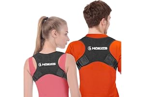 HOKITS Correttore Posturale Fascia Spalle e Schiena Donna Postura Dritta Tutore Uomo Regolabile Bustino Sostegno Supporto Raddrizza Posture Busti Collare Ortopedico (Nero)