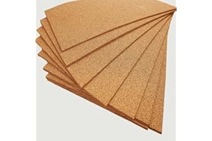 FUTURAZeta Pannelli Sughero Biondo Naturale (Spessore 1cm) Pannelli Isolanti Termici per Interni ed Esterni, Pannelli di Sughero per Pareti per Isolamento Termico ed Isolamento Acustico (6 Pannelli)