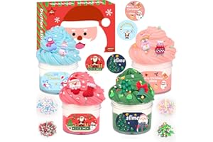 BRETOHAY Christmas 4 Pack Butter Slime, Xmas Toys Kit, Classroom Party Favors for Kids 8-12, Party Favors for Classroom Birthday, Christmas Stocking Stuffers, Slime Advent Calendar 2025