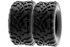 SunF A010 25x10-12 25x10x12 ATV UTV Quad pneumatici fuoristrada 6PR TL 70J E4 Mark battistrada direzionale e nodosi, set di 2 pezzi