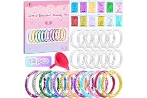 Mystooy Prezent dla dziewczynek 5, 6, 7, 8, 9, 10 lat, 12 bransoletek przyjaźni, dla dziewczynek w wieku 5-12 lat, zestaw do majsterkowania dla dzieci w wieku 6, 7, 8, 9, 10, 11 lat, zestaw