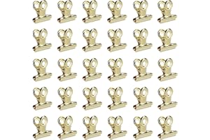 MARJAQE Piccole Bulldog Clips, 50 Pezzi Cerniere Clips, 22mm Raccoglitore in Metallo Clip, D'oro metallo Clip di Bulldog per Foto, Cucina di Casa, Forniture per Ufficio (d'oro)