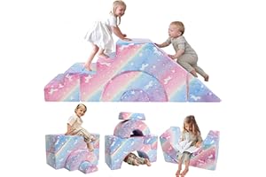 ‎MEMORECOOL MeMoreCool Kindersofa Spielsofa, Modulares Schaumstoff Bausteine-Sofa, Baby-Schlafsofa zum Klettern und Krabbeln, Softbausteine für Kinderzimmer oder Spielzimmer, Mini Sofa mit Rutsche und Treppe
