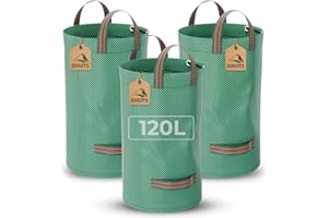 DIKOTS Garden Waste bags heavy duty – 120L pack of 3